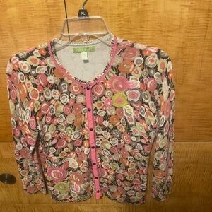 Sigrid Olsen Multicolor Floral Knit Top